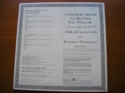 GEMINIANI: SIX CONCERTI GROSSI Op. 3       HOGWOOD / THE ACADEMY OF ANCIENT MUSIC     DSLO 526