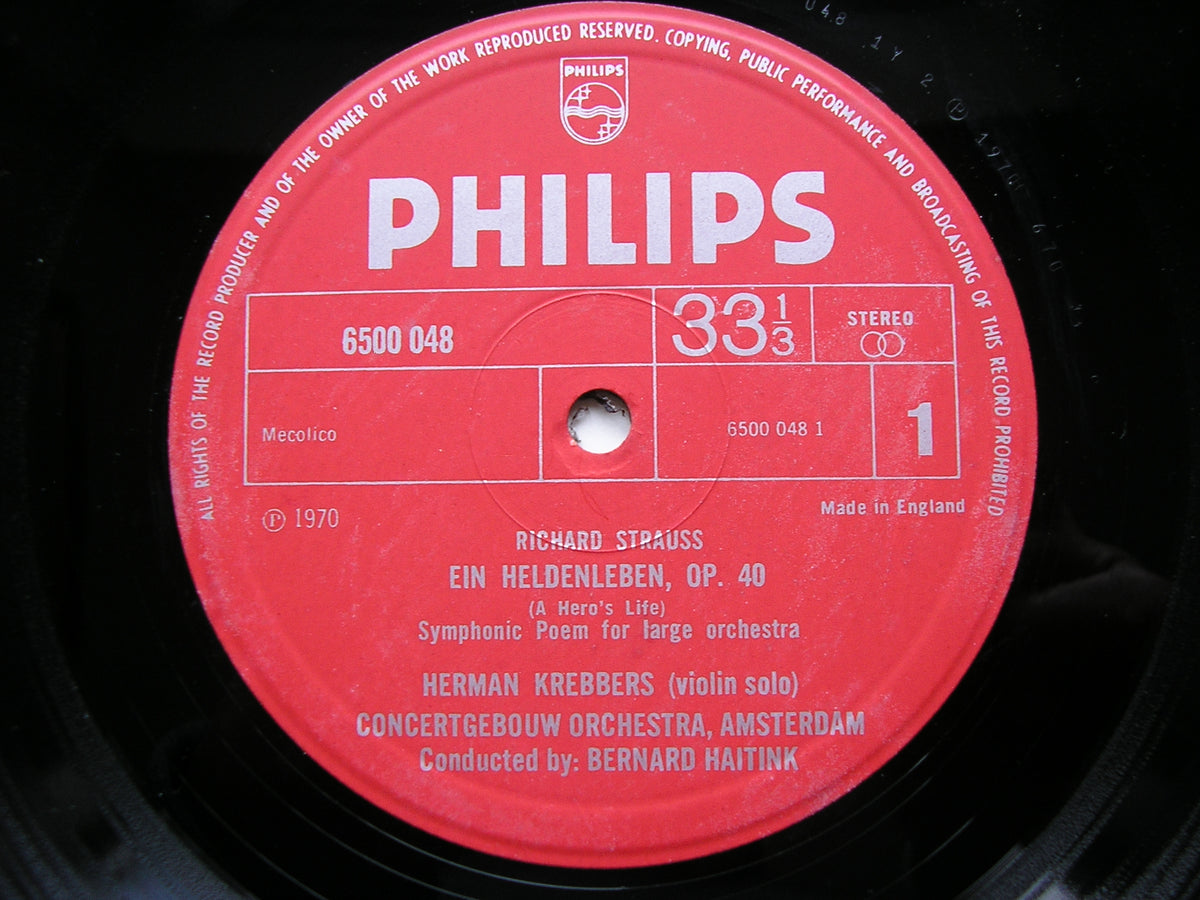 STRAUSS: EIN HELDENLEBEN     HAITINK / CONCERTGEBOUW ORCHESTRA     6500 048