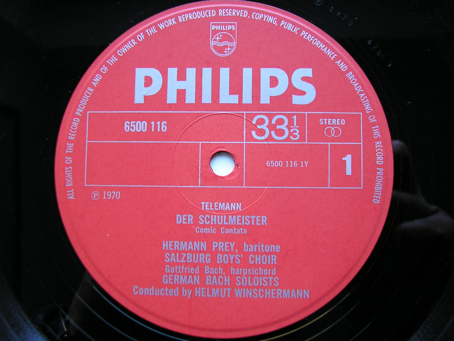 TELEMANN: THREE CANTATAS     PREY / GERMAN BACH SOLOISTS / WINSCHERMANN     6500 116