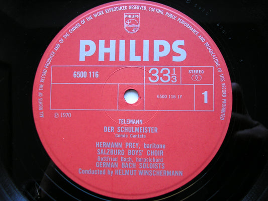 TELEMANN: THREE CANTATAS     PREY / GERMAN BACH SOLOISTS / WINSCHERMANN     6500 116