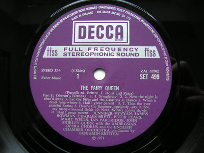 PURCELL: THE FAIRY QUEEN (1692)     SOLOISTS / AMBROSIAN OPERA CHORUS / ENGLISH CHAMBER ORCHESTRA / BRITTEN     2LP     SET 499/500