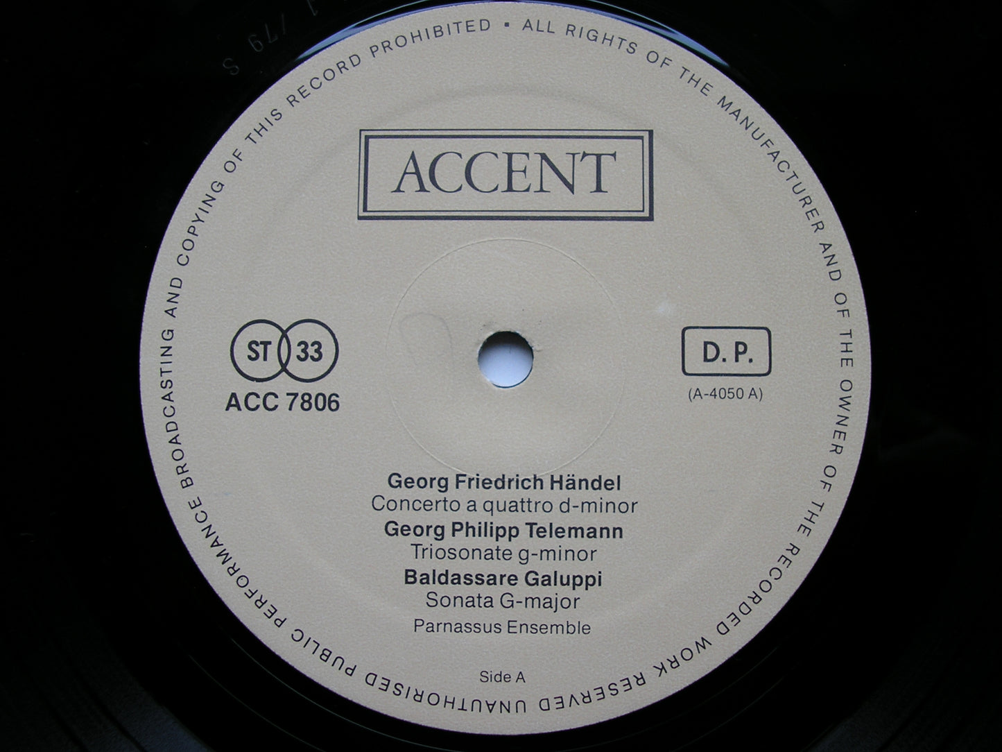 GALUPPI / HANDEL / TELEMANN / JC BACH / JANITSCH: CHAMBER MUSIC      PARNASSUS ENSEMBLE     ACC 7806