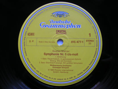 MAHLER: SYMPHONY No. 5 / SIX EARLY SONGS    WEIKL / PHILHARMONIA ORCHESTRA / SINOPOLI   2 LP   415 476