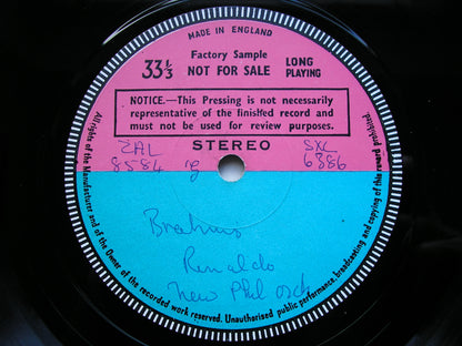 BRAHMS: RINALDO  cantata / SCHICKSALSLIED     KING / NEW PHILHARMONIA / ABBADO   test pressing     SXL 6386