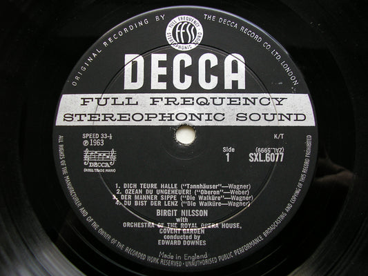 SXL 6077  GERMAN OPERA ARIAS: BEETHOVEN / WEBER / WAGNER       NILSSON / OROHCG / DOWNES      ED1