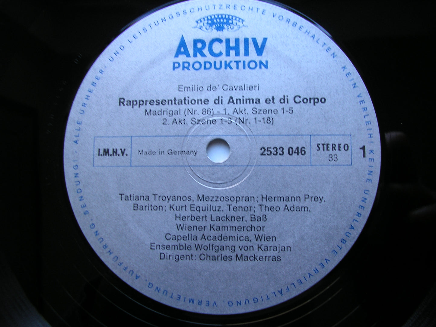 DE CAVALIERI: RAPPRESENTAZIONE DI ANIMA E DI CORPO    SOLOISTS / CAPELLA ACADEMICA WIEN / MACKERRAS     2708 016