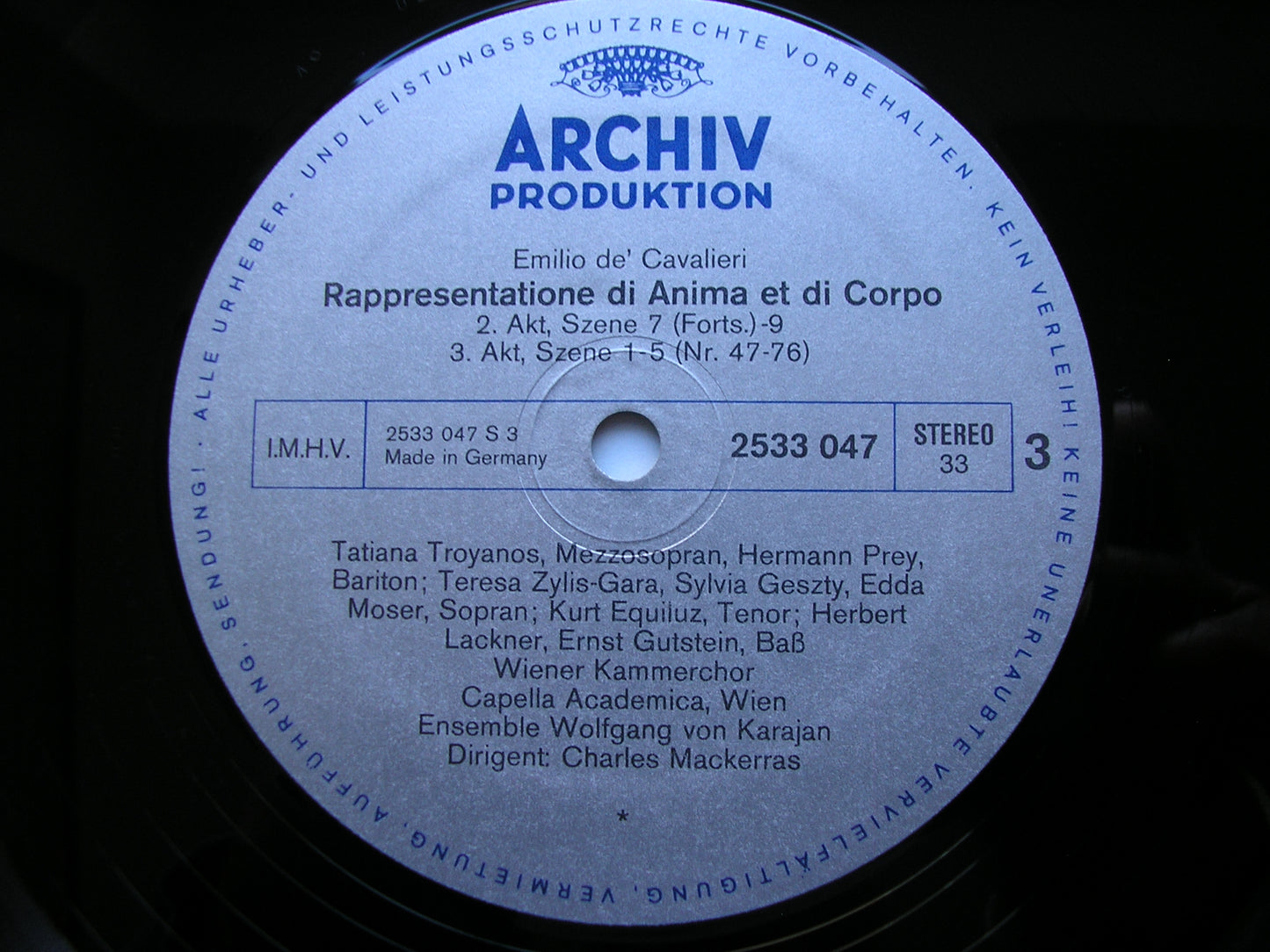 DE CAVALIERI: RAPPRESENTAZIONE DI ANIMA E DI CORPO    SOLOISTS / CAPELLA ACADEMICA WIEN / MACKERRAS     2708 016