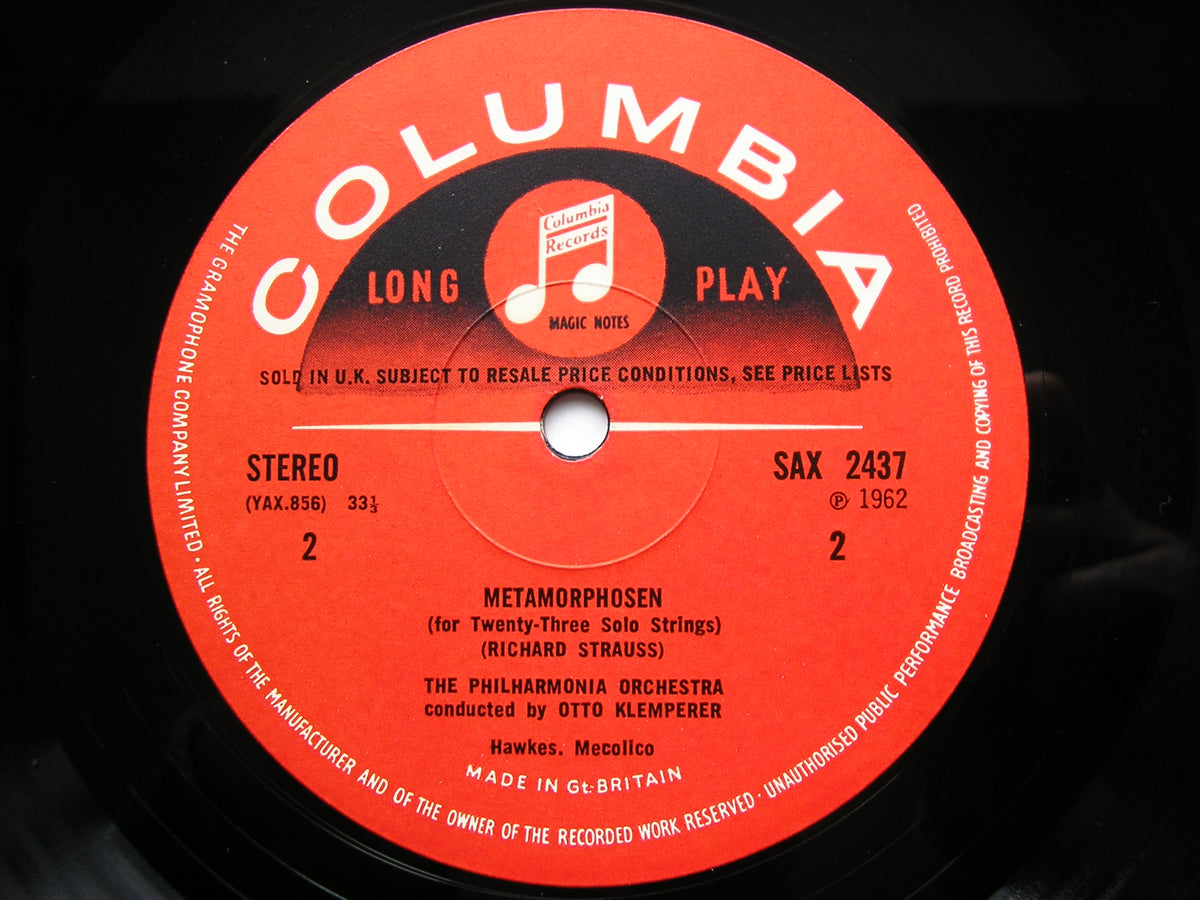 STRAUSS: METAMORPHOSEN / TOD UND VERKLARUNG      KLEMPERER / PHILHARMONIA       SAX 2437