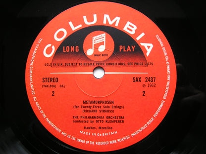 STRAUSS: METAMORPHOSEN / TOD UND VERKLARUNG      KLEMPERER / PHILHARMONIA       SAX 2437