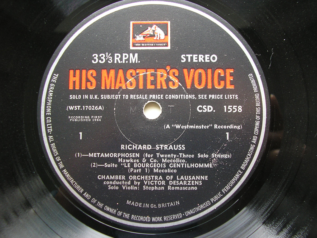 STRAUSS: METAMORPHOSEN / LE BOURGEOIS GENTILHOMME       DESARZENS / LAUSANNE CHAMBER ORCHESTRA     CSD 1558