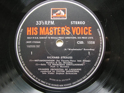 STRAUSS: METAMORPHOSEN / LE BOURGEOIS GENTILHOMME       DESARZENS / LAUSANNE CHAMBER ORCHESTRA     CSD 1558