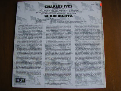 IVES: SYMPHONY No. 2 / VARIATIONS / DECORATION DAY     MEHTA / LOS ANGELES PHILHARMONIC    test pressing    SXL 6753