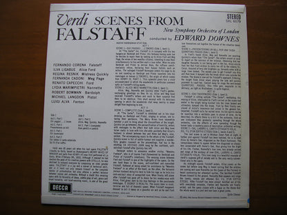 SXL 6079  VERDI: FALSTAFF  excerpts     CORENA / LIGABUE / RESNIK / ALVA / NSOL / DOWNES     ED1