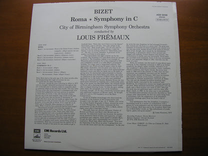 BIZET: ROMA / SYMPHONY in C      LOUIS FREMAUX / CITY OF BIRMINGHAM SYMPHONY ORCHESTRA      ASD 3039