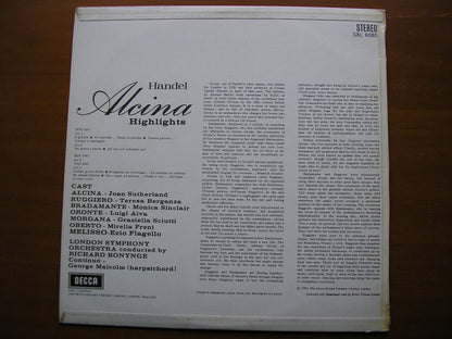 SXL 6080  HANDEL: ALCINA  excerpts    SUTHERLAND / BERGANZA / FRENI / ALVA / LONDON SYMPHONY / BONYNGE     ED1