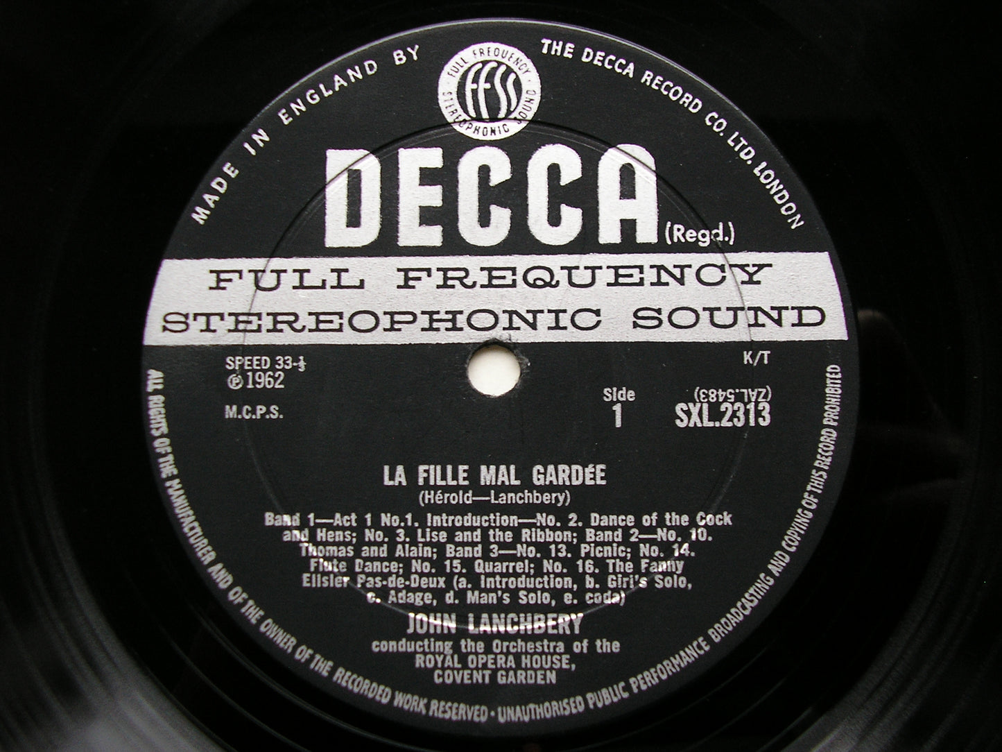 SXL 2313  HEROLD: LA FILLE MAL GARDEE   LANCHBERY / ORCHESTRA OF THE ROYAL OPERA HOUSE     ED2