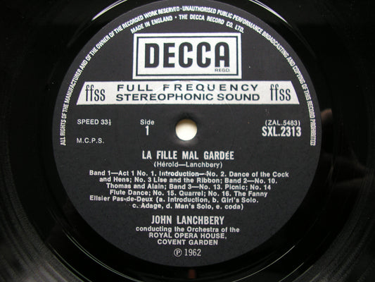 SXL 2313  HEROLD: LA FILLE MAL GARDEE    LANCHBERY / ORCHESTRA OF THE ROYAL OPERA HOUSE COVENT GARDEN       ED4