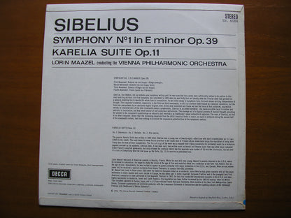 SXL 6084  SIBELIUS: SYMPHONY No. 1 / KARELIA SUITE      MAAZEL / VIENNA PHILHARMONIC     ED1