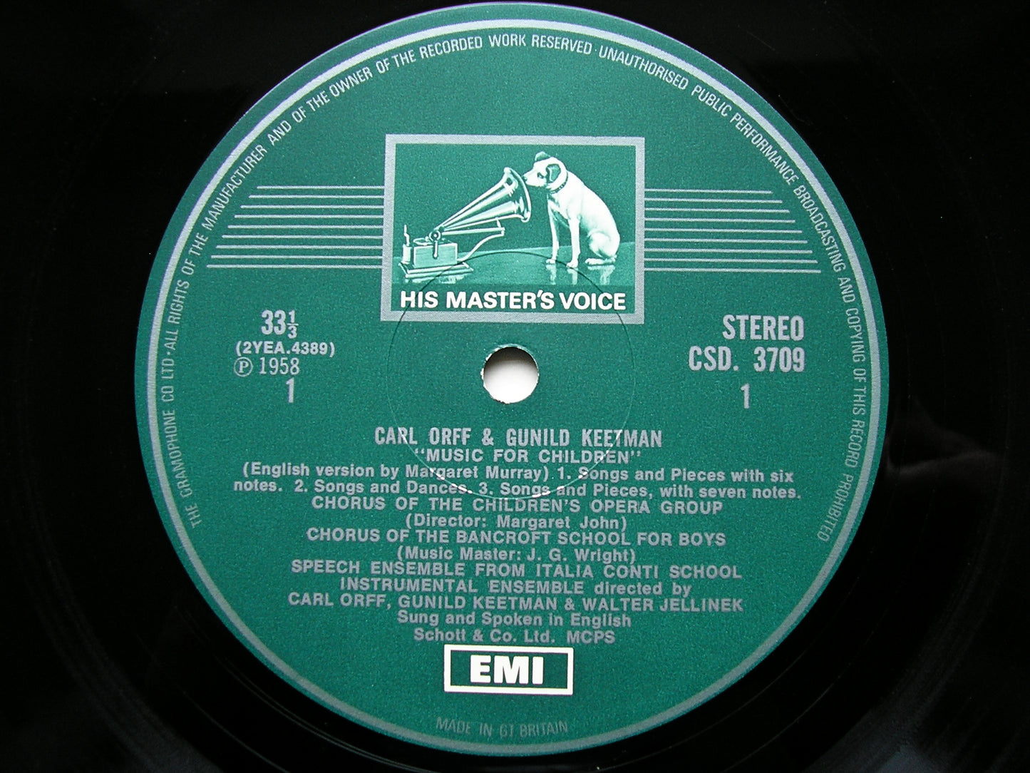 ORFF: MUSIC FOR CHILDREN     SPEECH & INSTRUMENTAL ENSEMBLES / CHORUS     ORFF / KEETMAN / JELLINEK    2LP    SLS 815