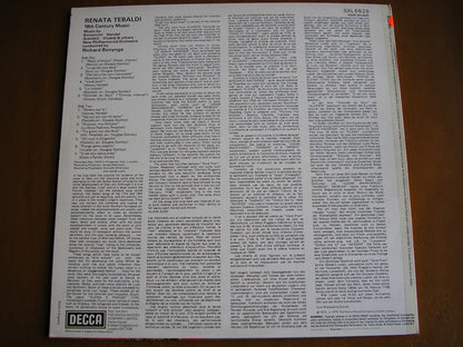 RENATA TEBALDI SINGS ARIAS & SONGS OF THE 18th CENTURY        TEBALDI / NEW PHILHARMONIA / BONYNGE    test pressing   SXL 6629
