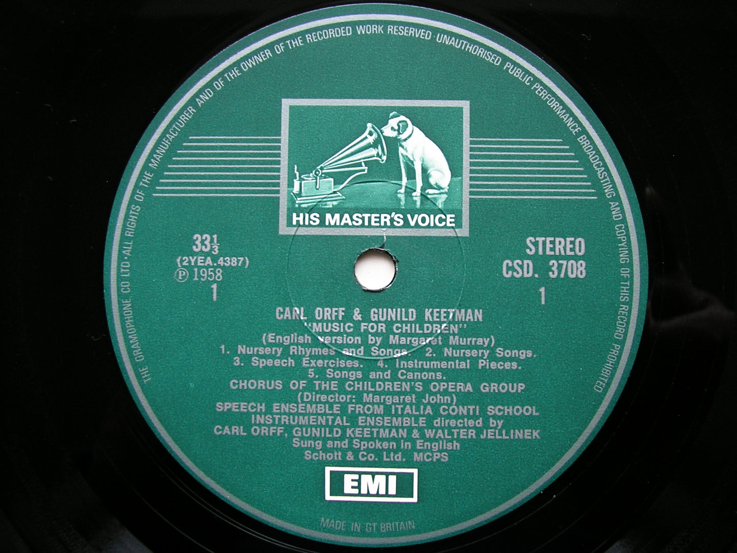 ORFF: MUSIC FOR CHILDREN     SPEECH & INSTRUMENTAL ENSEMBLES / CHORUS     ORFF / KEETMAN / JELLINEK    2LP    SLS 815