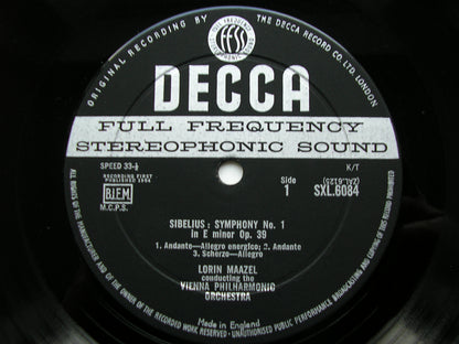 SXL 6084  SIBELIUS: SYMPHONY No. 1 / KARELIA SUITE      MAAZEL / VIENNA PHILHARMONIC     ED1