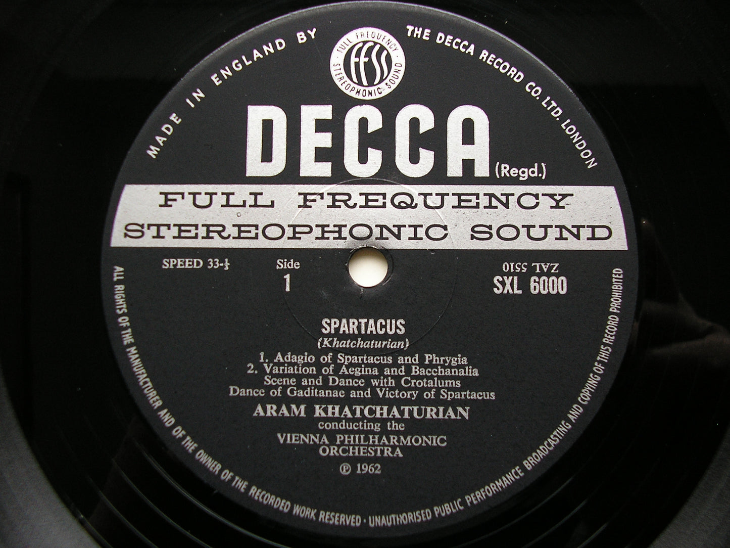 SXL 6000  KHACHATURIAN: SPARTACUS / GAYANEH      KHACHATURIAN / VIENNA PHILHARMONIC     ED3