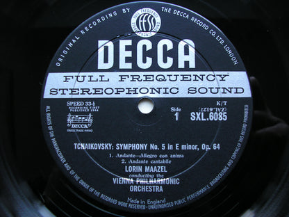 SXL 6085  TCHAIKOVSKY: SYMPHONY No. 5      MAAZEL / VIENNA PHILHARMONIC      ED1