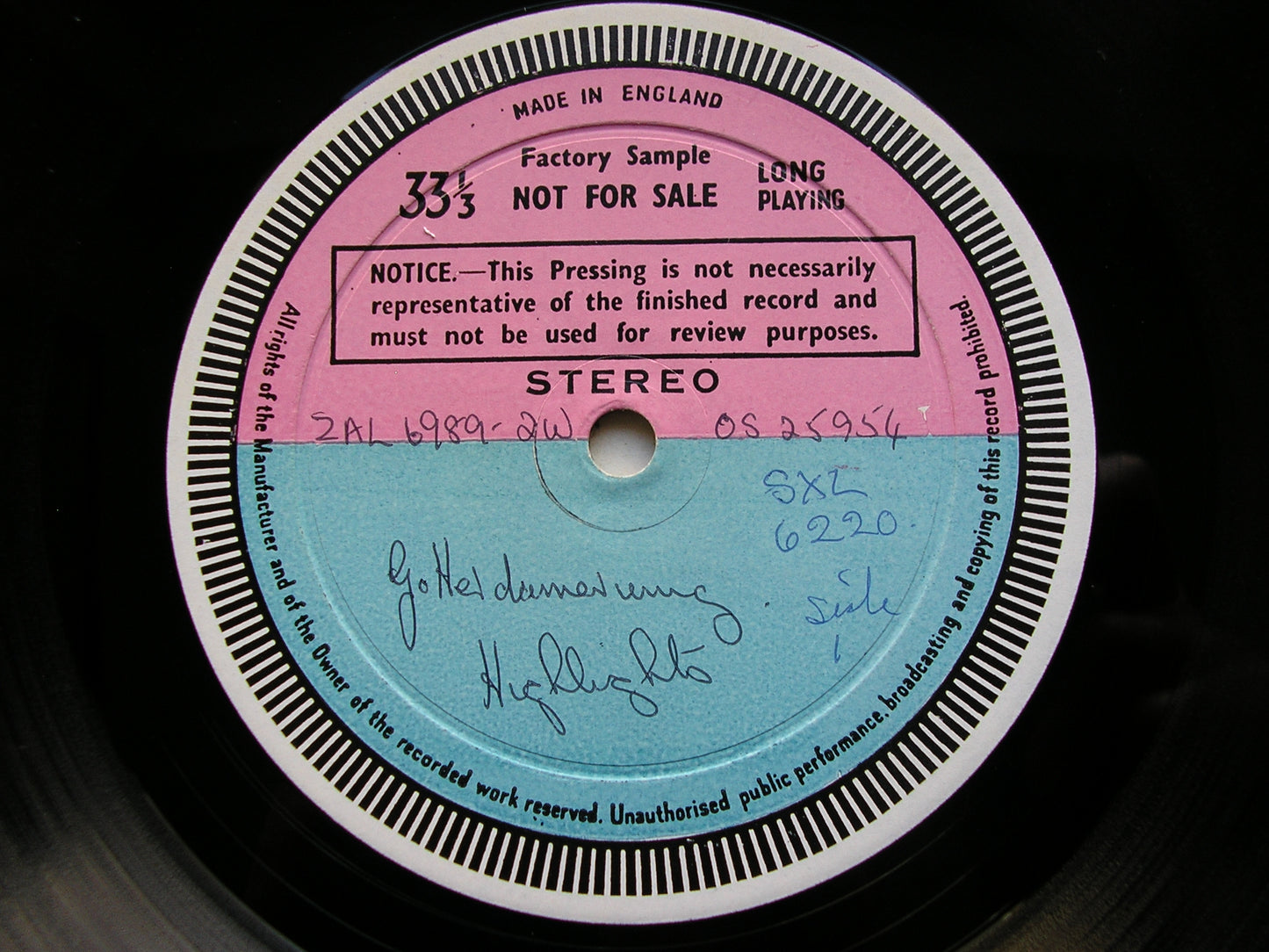 WAGNER: THE TWILIGHT OF THE GODS  excerpts     SOLOISTS / VIENNA PHILHARMONIC / SOLTI     test pressing    SXL 6220