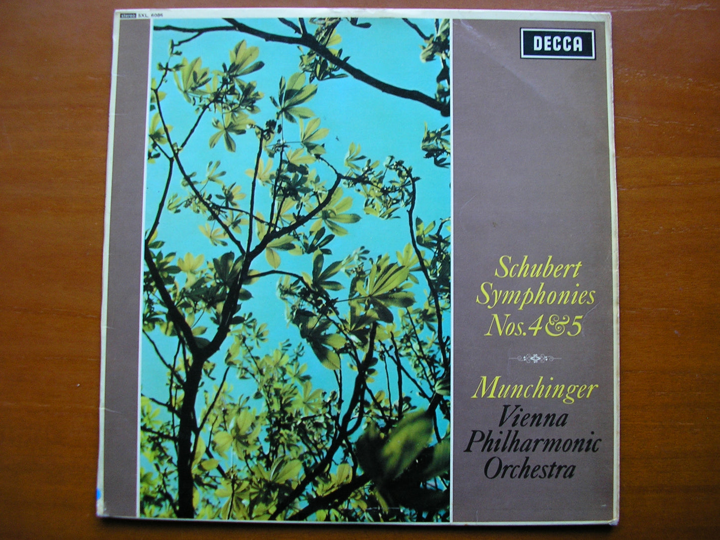 SXL 6086  SCHUBERT: SYMPHONIES Nos. 4 & 5     MUNCHINGER / VIENNA PHILHARMONIC     ED1