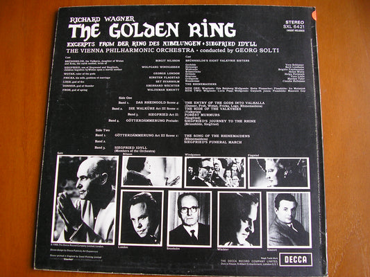 WAGNER: THE GOLDEN RING    SOLOISTS / VIENNA PHILHARMONIC / SOLTI   test pressing     SXL 6421