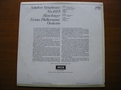 SXL 6086  SCHUBERT: SYMPHONIES Nos. 4 & 5     MUNCHINGER / VIENNA PHILHARMONIC     ED1