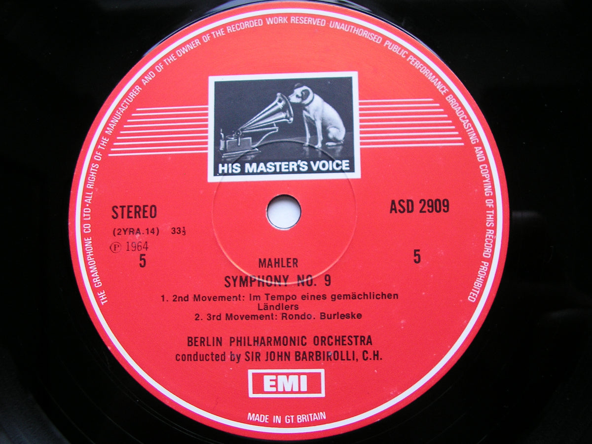 MAHLER: SYMPHONIES Nos. 6 & 9     BARBIROLLI / BPO / NPO    3LP     SLS 851