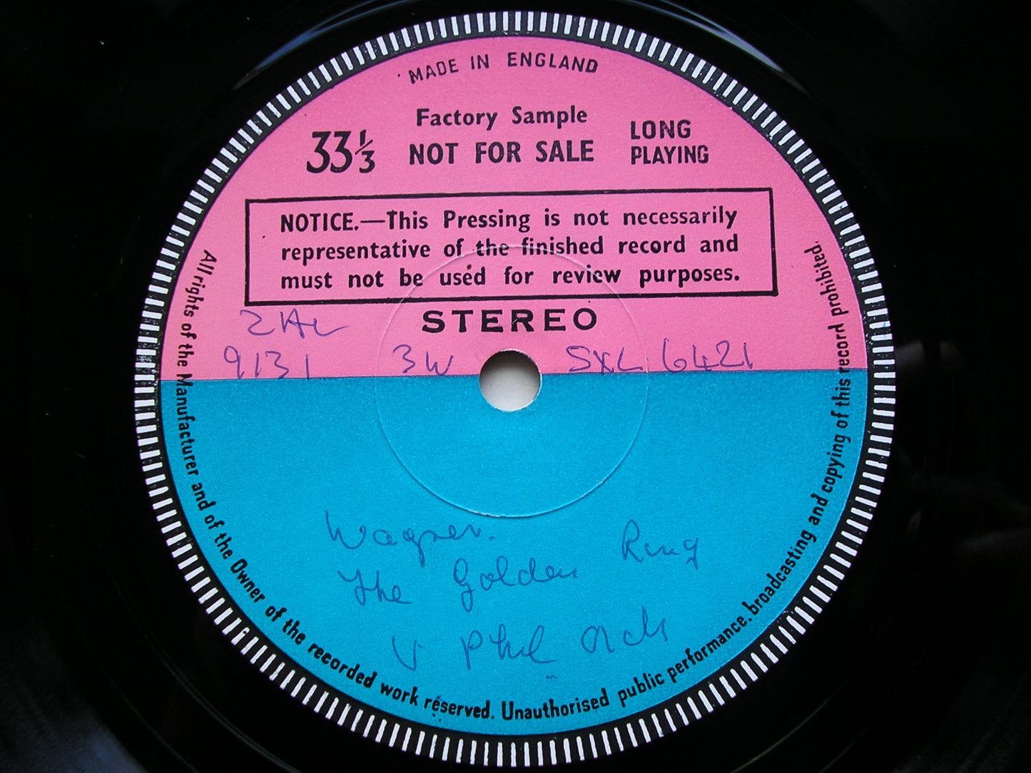 WAGNER: THE GOLDEN RING    SOLOISTS / VIENNA PHILHARMONIC / SOLTI   test pressing     SXL 6421