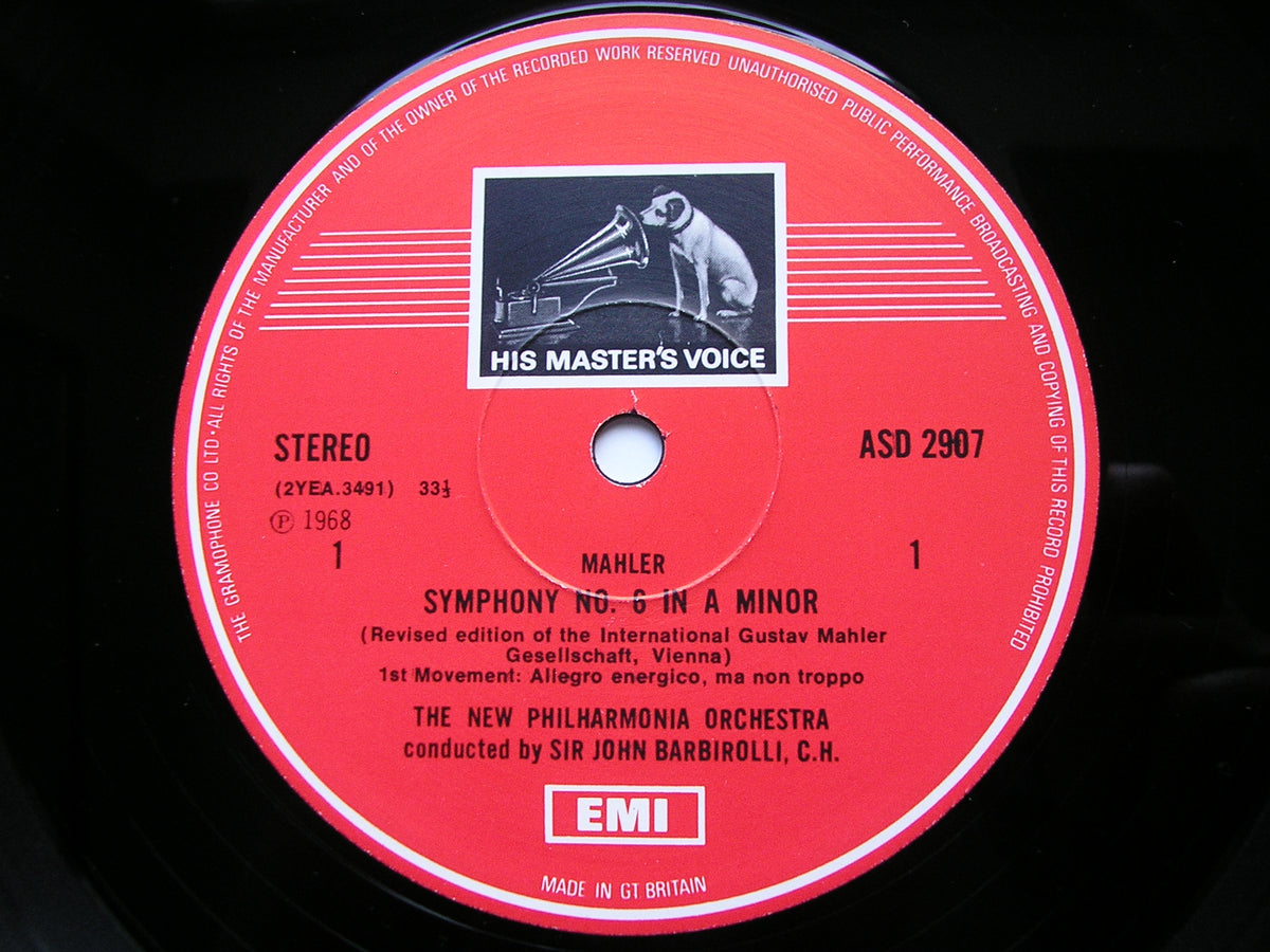 MAHLER: SYMPHONIES Nos. 6 & 9     BARBIROLLI / BPO / NPO    3LP     SLS 851