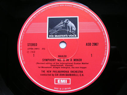 MAHLER: SYMPHONIES Nos. 6 & 9     BARBIROLLI / BPO / NPO    3LP     SLS 851