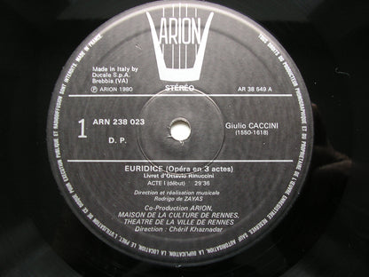 CACCINI: EURIDICE     SOLOISTS / INSTRUMENTAL ENSEMBLE / ZAYAS      2LP      ARN 238023