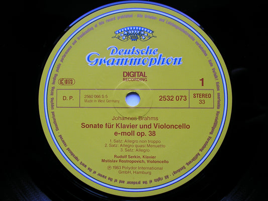 BRAHMS: THE CELLO SONATAS     ROSTROPOVICH / SERKIN      2532 073