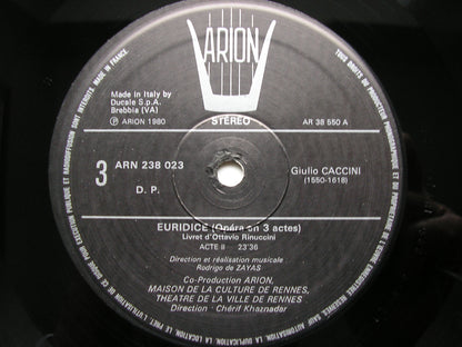 CACCINI: EURIDICE     SOLOISTS / INSTRUMENTAL ENSEMBLE / ZAYAS      2LP      ARN 238023
