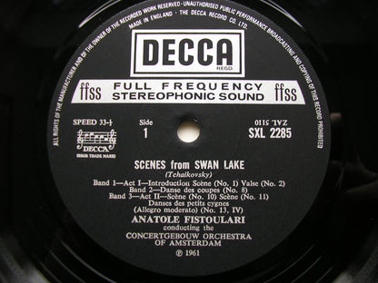 SXL 2285  TCHAIKOVSKY: SWAN LAKE   scenes      FISTOULARI / CINCERTGEBOUW ORCHESTRA     ED4