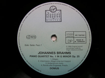 BRAHMS: PIANO QUARTET No. 1   Op. 25 / PIANO QUARTET No. 3 Op. 60      DOMUS    VC 7 90709