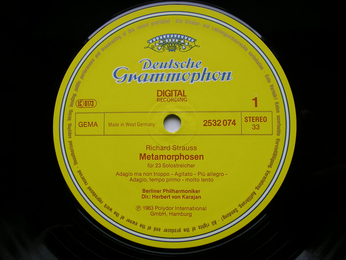 STRAUSS: METAMORPHOSEN / TOD  UND VERKLARUNG       KARAJAN / BERLIN PHILHARMONIC      2532 074