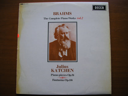 BRAHMS: COMPLETE SOLO PIANO MUSIC Volume 2: PIANO PIECES Op.76 / FANTASIAS Op.116      JULIUS KATCHEN    test pressing      SXL 6118