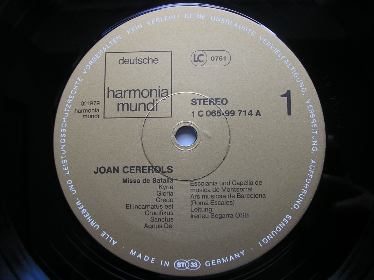 CEREROLS: MISSA DE BATALIA / MISSA DE GLORIA    ESCOLANIA & CAPELLA DE MUSICA MONTSERRAT / ARS MUSICA DE BARCELONA  / SEGARRA   065 99714