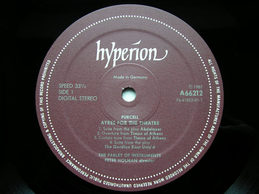 PURCELL: AYRES FOR THE THEATRE      THE PARLEY OF INSTRUMENTS / HOLMAN    A66212