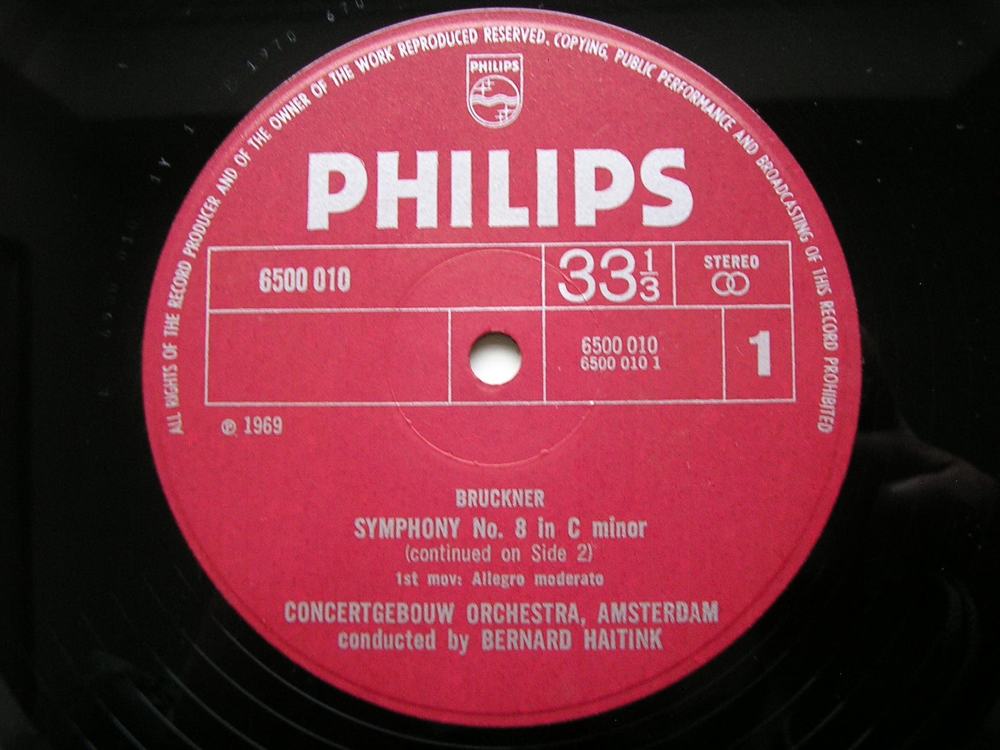 BRUCKNER: SYMPHONY No. 8     BERNARD HAITINK / CONCERTGEBOUW ORCHESTRA     2LP     6700 020