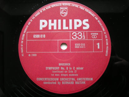 BRUCKNER: SYMPHONY No. 8     BERNARD HAITINK / CONCERTGEBOUW ORCHESTRA     2LP     6700 020