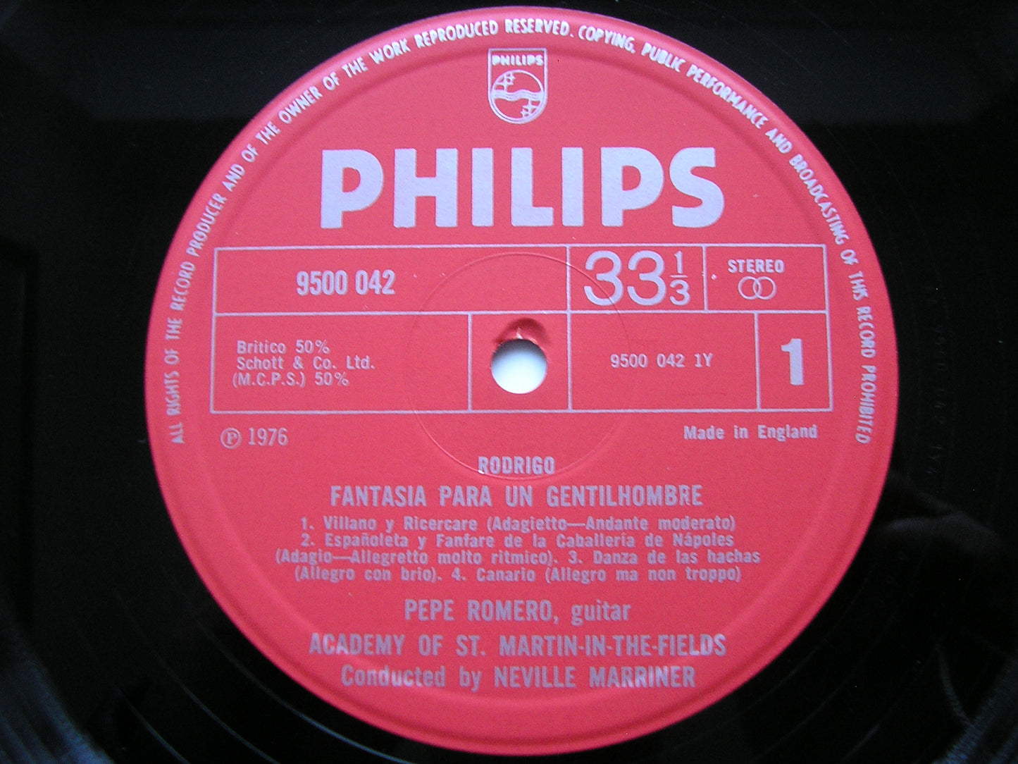 RODRIGO: FANTASIA PARA UN GENTILHOMBRE / GIULIANI: INTRODUCTION      ROMERO / ASMIF / NEVILLE MARRINER 9500 042