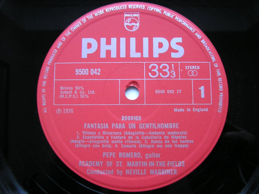 RODRIGO: FANTASIA PARA UN GENTILHOMBRE / GIULIANI: INTRODUCTION      ROMERO / ASMIF / NEVILLE MARRINER 9500 042