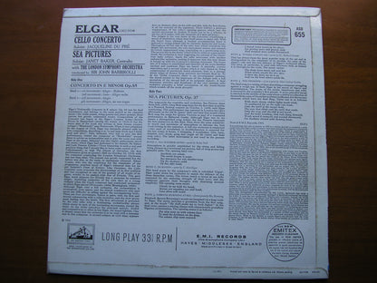 ELGAR: CELLO CONCERTO / SEA PICTURES    DU PRE / BAKER / LONDON SYMPHONY / BARBIROLLI      ASD 655